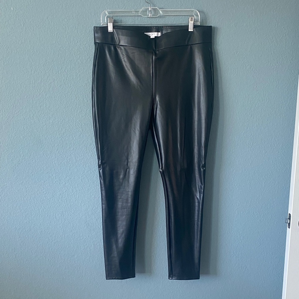 LOFT Black Faux Leather Leggings